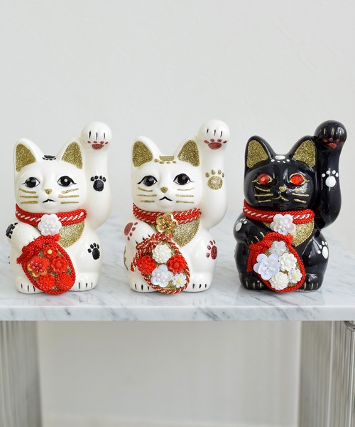 utatane インテリア 招き猫 ニコアンティーク×ご縁猫 ねこ球子