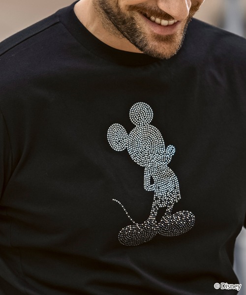 1PIU1UGUALE3 RELAX ミッキーマウス グラデーション刺繍半袖Tシャツ ウノ ピゥ ウノ ウグァーレ トレ リラックス 1PIU1UGUALE3 RELAX