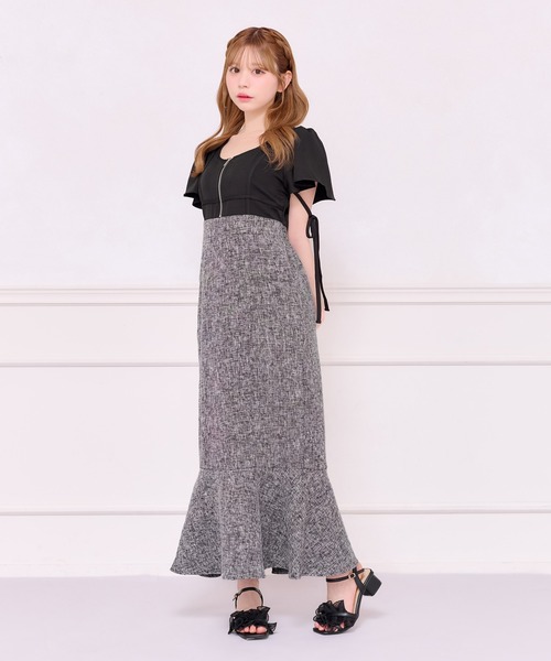 apres jour ワンピース 袖フレアマーメイドワンピース