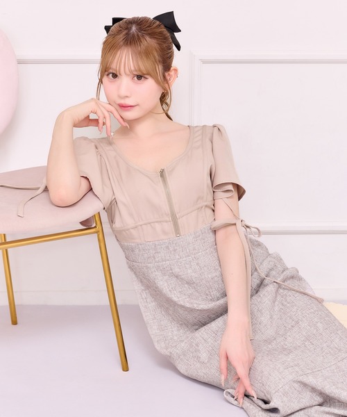 apres jour 袖フレアマーメイドワンピース 袖フレアマーメイドワンピース（ワンピース）｜apres jour