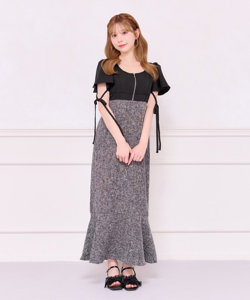 apres jour ワンピース 袖フレアマーメイドワンピース
