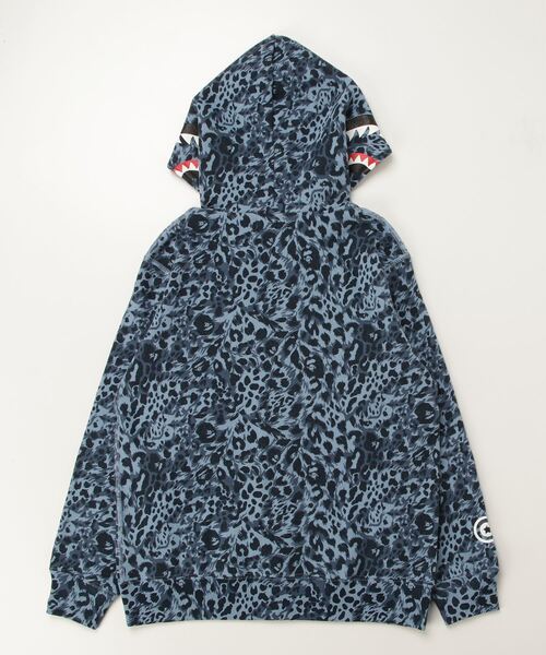 A BATHING APE パーカー WILD LEOPARD PATTERN SHARK ZIP HOODIE