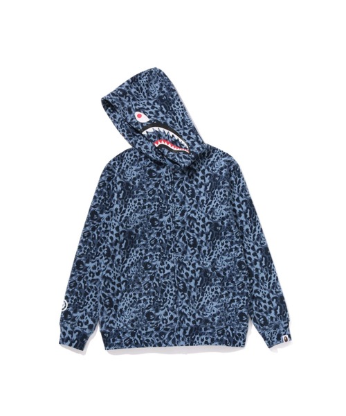 A BATHING APE パーカー WILD LEOPARD PATTERN SHARK ZIP HOODIE