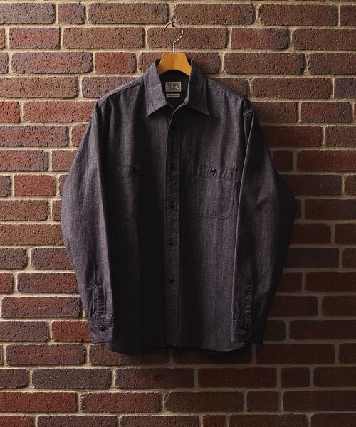 SHIPS（シップス） シャツ SHIPS: AUTHENTIC シャンブレー ワーク