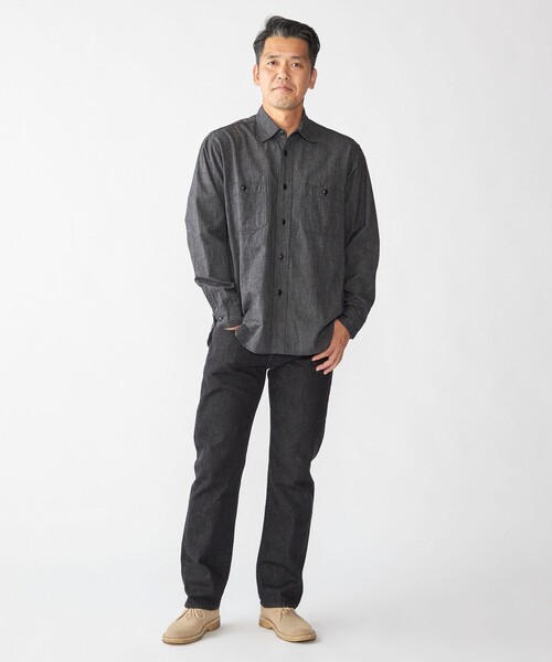 SHIPS（シップス） シャツ SHIPS: AUTHENTIC シャンブレー ワーク