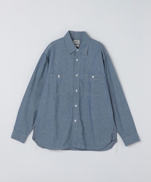SHIPS（シップス） シャツ SHIPS: AUTHENTIC シャンブレー ワーク