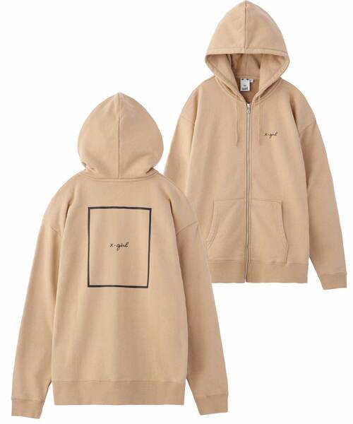 「X-girl」 ジップアップパーカー 2 ベージュ レディース X-girl 「X-girl」 ジップアップパーカー 2 ベージュ レディース