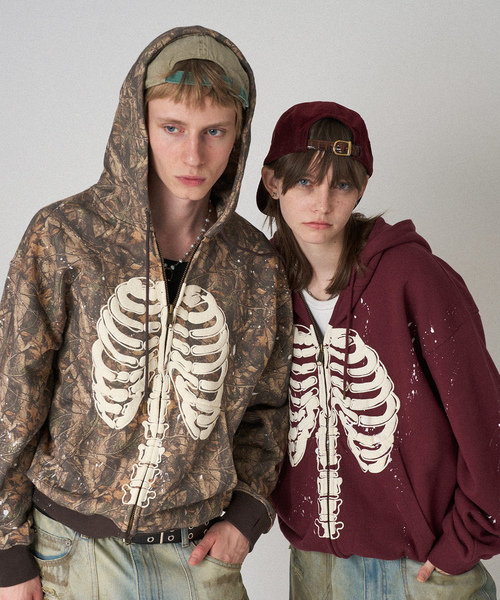 WISH FOR EVER レザーパーカー WISH FOR EVER × ONCILY 】HEART COLLAB FULL-ZIP HOODIE/ハート