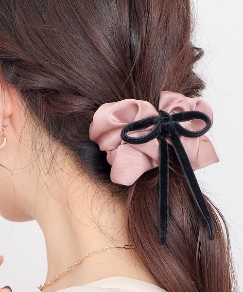 Heartdance（ハートダンス） ヘアクリップ ベロアリボンサテンロール