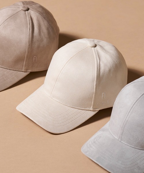 FURLA（フルラ） キャップ 帽子 キャップ スエード ”FURLA ロゴ刺繍