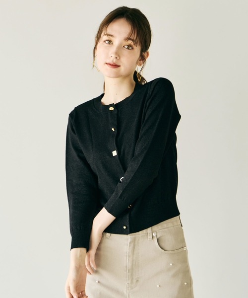 オーディア ミューズ（Audie a Muses）/ミニビジュー釦カーディガン Audie a Muses（オーディア ミューズ） カーディガン ミニビジュー釦