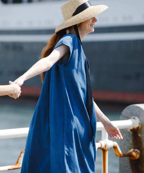 URBAN RESEARCH Sonny Label 半袖ワンピース FREE ブルー レディース