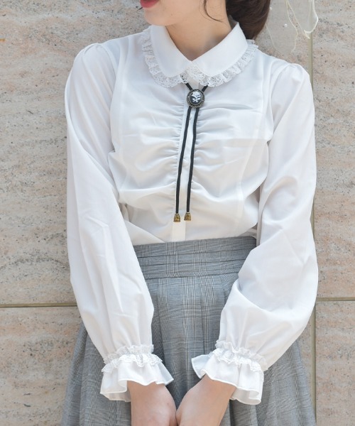 axes femme（アクシーズ ファム） ブラウス シャツ ループタイ付き