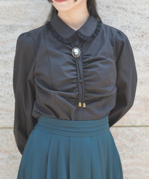 axes femme（アクシーズ ファム） ブラウス シャツ ループタイ付き