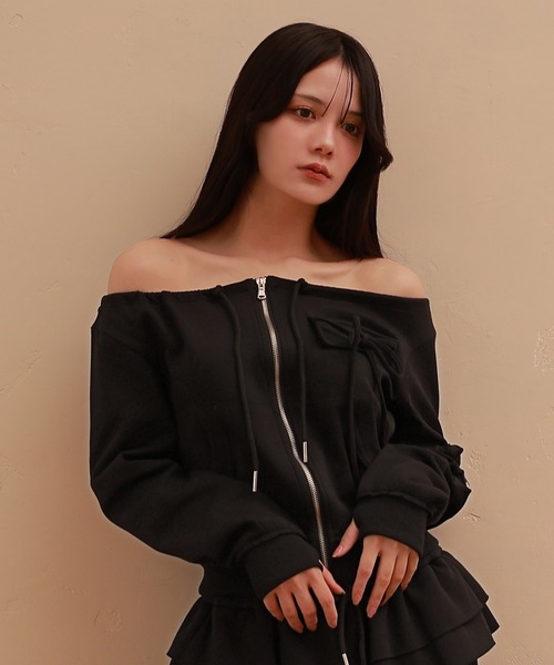 M DOLLY トレーナー スウェット ribbon voce sweat tops/リボン 