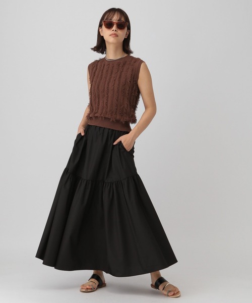 「saloon」 ノースリーブニット FREE ブラウン レディース_画像6