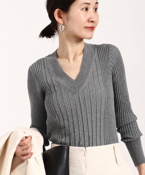 VERMEIL par iena（ヴェルメイユパーイエナ） Vネックニット FREE