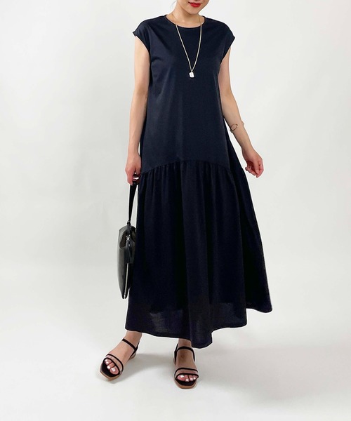 「PICCIN」 ノースリーブワンピース M ブラック レディース_画像5