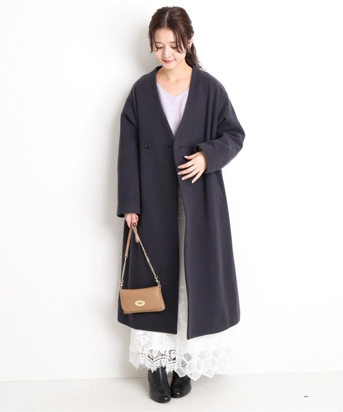 SLOBE IENA（スローブイエナ） ノーカラーコート FREE グレー