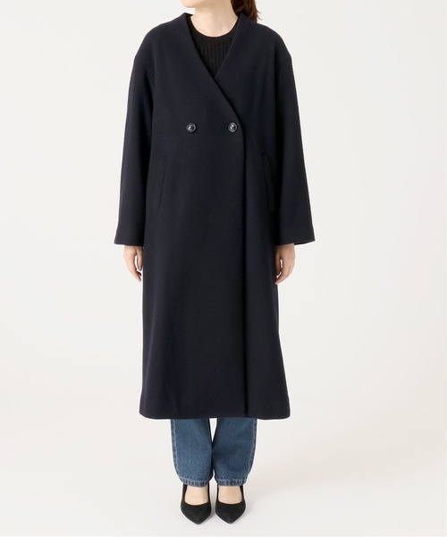 新品未使用SLOBE IÉNA ブラックノーカラーウールコート定価33,000円 SLOBE IENA（スローブイエナ） ノーカラーコート FREE グレー