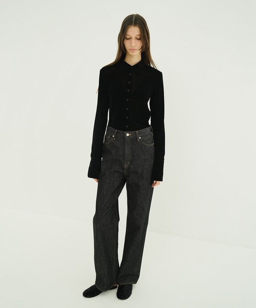 CLANE（クラネ） ブラウス シャツ TULLE FLOCKY SHIRTS レディース
