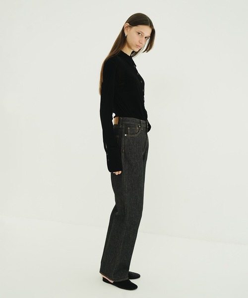 CLANE（クラネ） ブラウス シャツ TULLE FLOCKY SHIRTS レディース