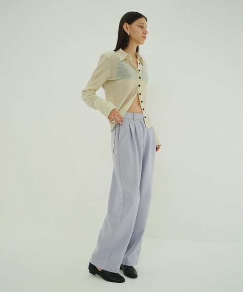 CLANE（クラネ） ブラウス シャツ TULLE FLOCKY SHIRTS レディース