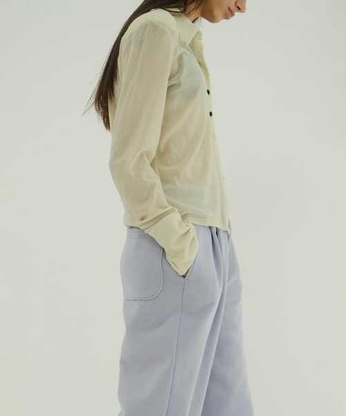 CLANE（クラネ） ブラウス シャツ TULLE FLOCKY SHIRTS レディース