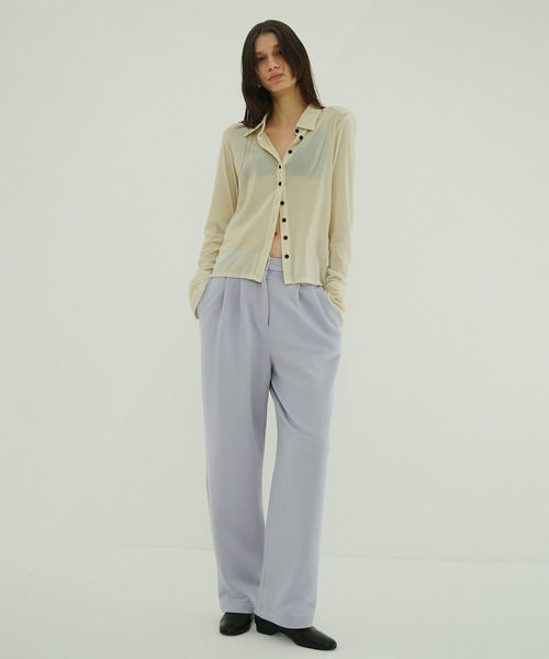 CLANE（クラネ） ブラウス シャツ TULLE FLOCKY SHIRTS レディース