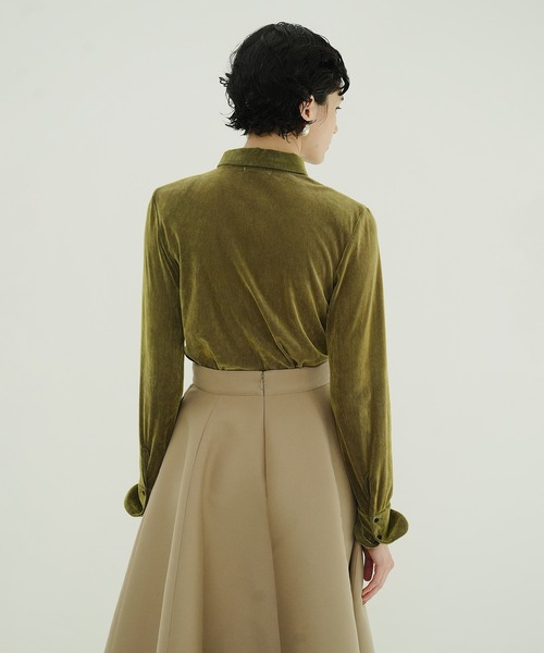 CLANE（クラネ） ブラウス シャツ TULLE FLOCKY SHIRTS レディース
