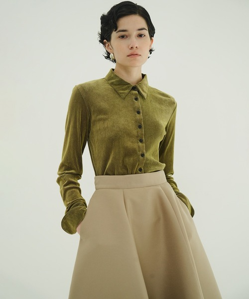クラネ　TULLE FLOCKY SHIRTS CLANE（クラネ） ブラウス シャツ TULLE FLOCKY SHIRTS レディース