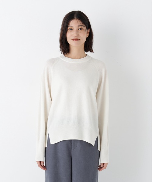 【human woman】ヒューマンウーマン ウールクルーネックプルオーバー human woman（ヒューマンウーマン） ニット セーター 「ウォッシャブル