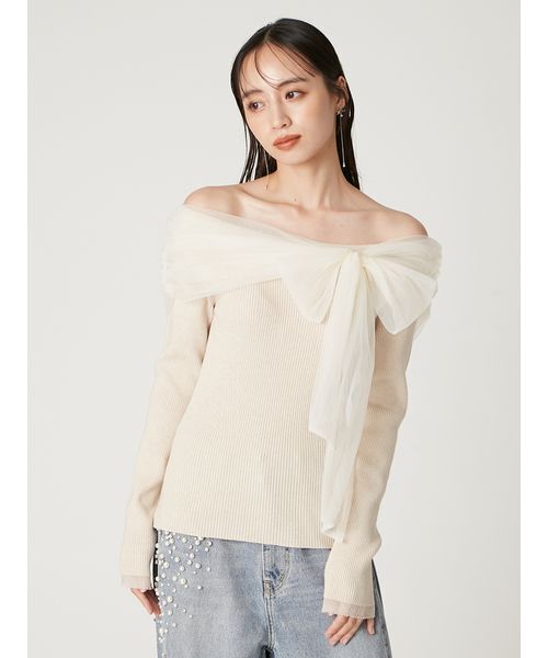 フレイアイディー　3wayリボンオフショルニットプルオーバー 3wayリボンオフショルニットプルオーバー｜フレイアイディーの通販