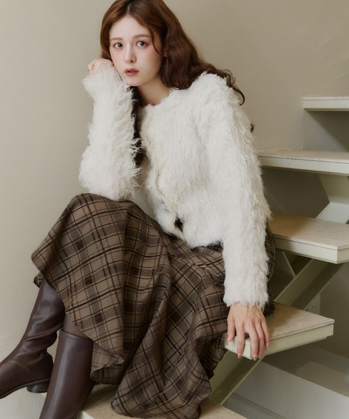 Olu. スカート アシンメトリーチェックラメスカート : ZOZOTOWN Yahoo