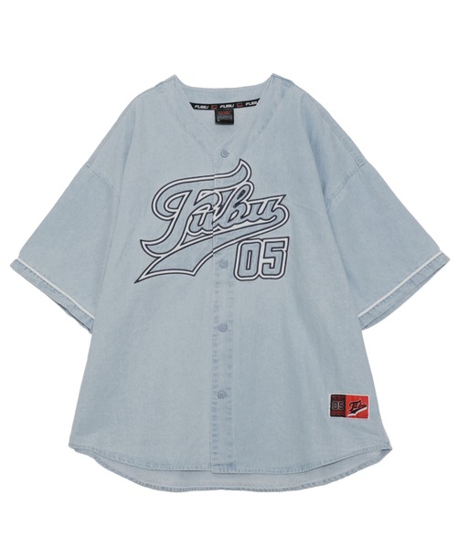 「FUBU」 半袖シャツ L ネイビー メンズ_画像2