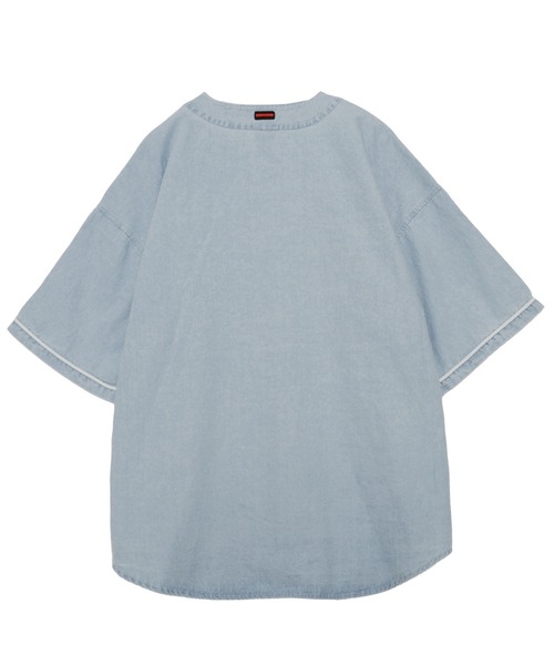 「FUBU」 半袖シャツ L ネイビー メンズ_画像3