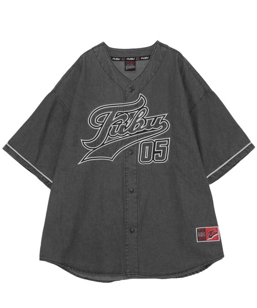 「FUBU」 半袖シャツ L ネイビー メンズ_画像4