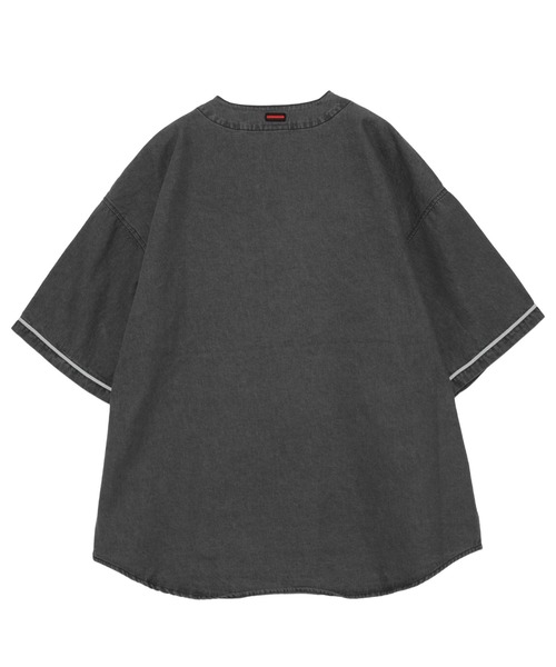 「FUBU」 半袖シャツ L ネイビー メンズ_画像5