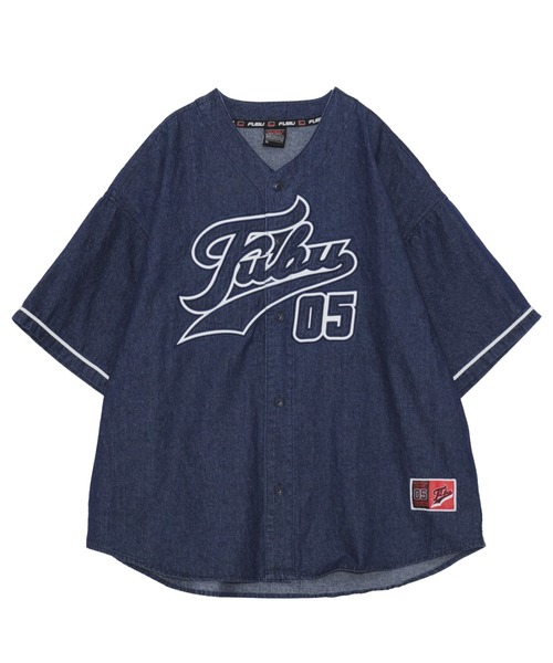 「FUBU」 半袖シャツ L ネイビー メンズ_画像6