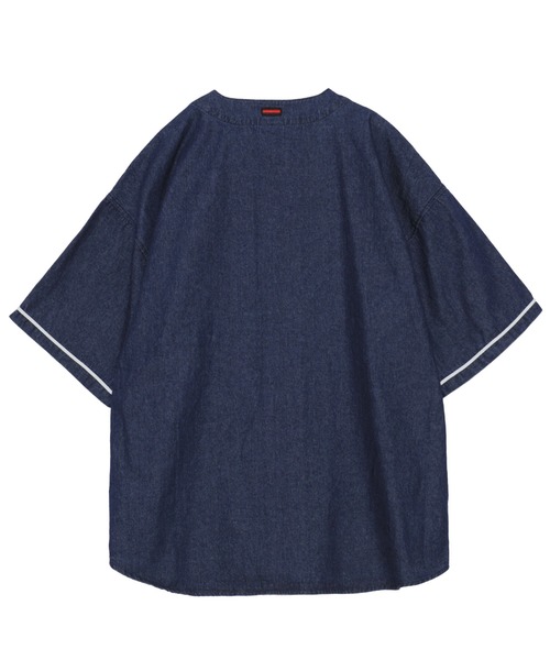 「FUBU」 半袖シャツ L ネイビー メンズ_画像7