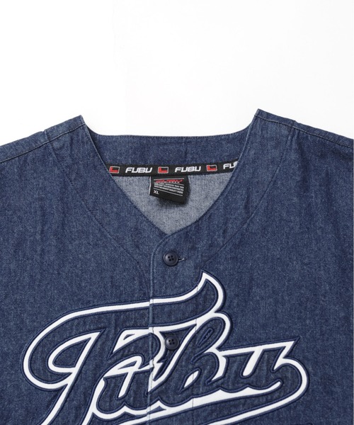 「FUBU」 半袖シャツ L ネイビー メンズ_画像8