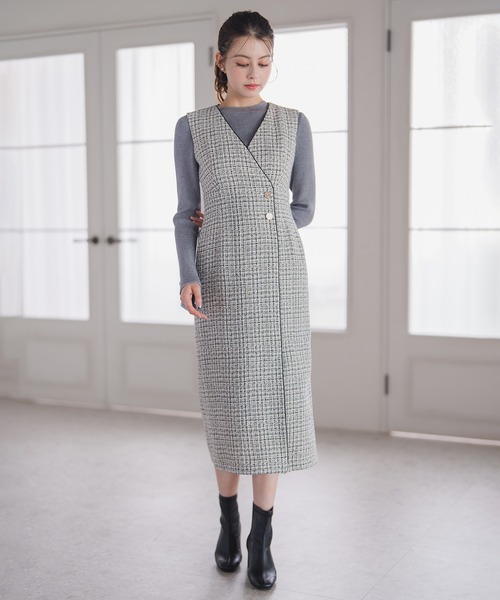 麦 楽天市場】【50%OFF】【2025秋冬アイテム】ビスチェ風ツイード