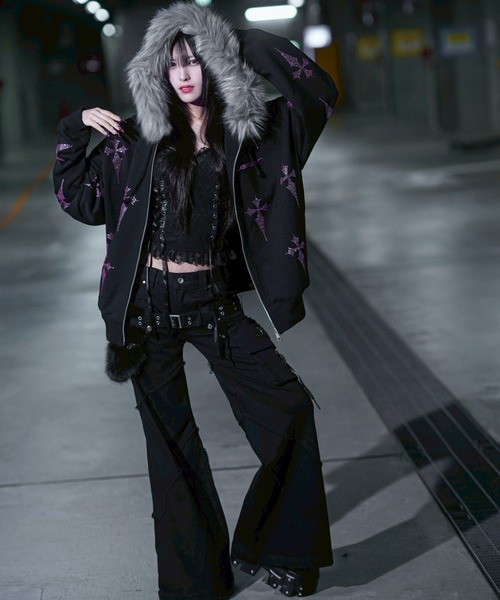 REFLEM（レフレム） パーカー 「REFLEM/レフレム」ファー付きクロス総