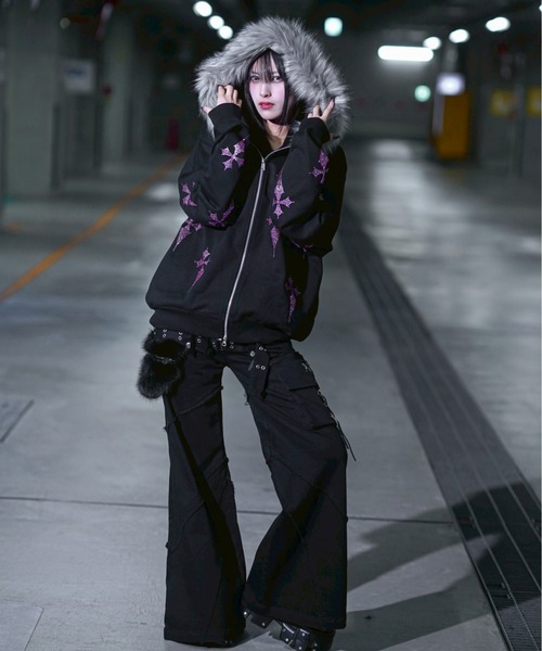 REFLEM（レフレム） パーカー 「REFLEM/レフレム」ファー付きクロス総