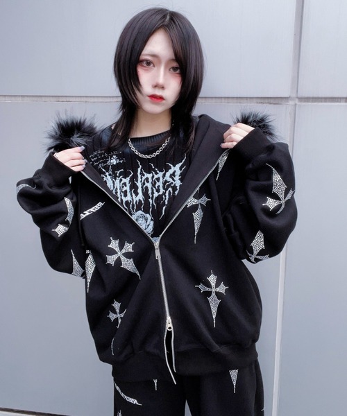 REFLEM[レフレム]ファー付き加工ジップパーカー REFLEM/レフレム』ファー付き顔料加工ZIPパーカー/ジップアップ