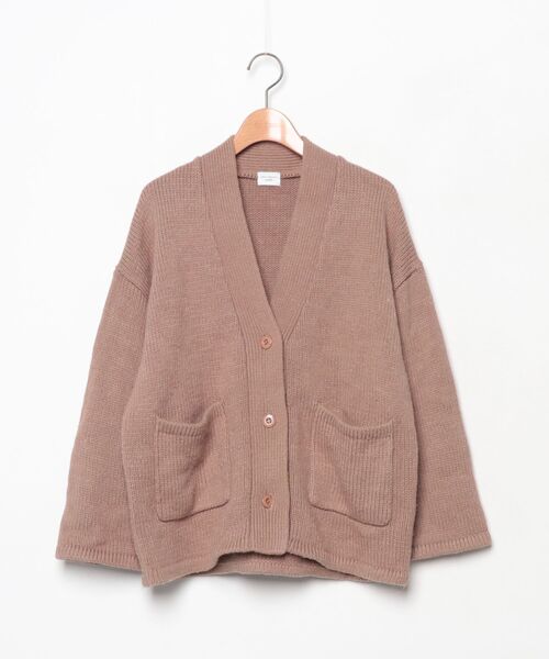 ánuans ブラウン 長袖カーディガン アニュアンス anuans ベーシックウールニットカーディガン （BROWN