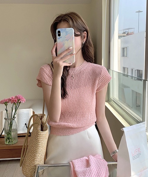 「ROOPTOKYO」 半袖ニット FREE ブラック レディース_画像2