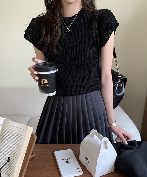 「ROOPTOKYO」 半袖ニット FREE ブラック レディース_画像4