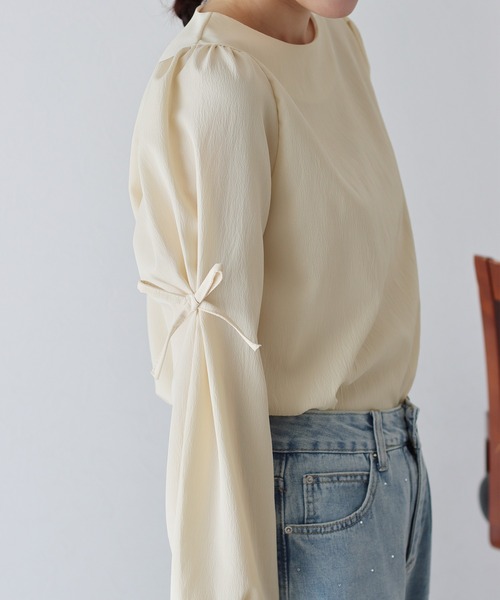 「BLUEEAST」 長袖ブラウス MEDIUM ベージュ レディース_画像5