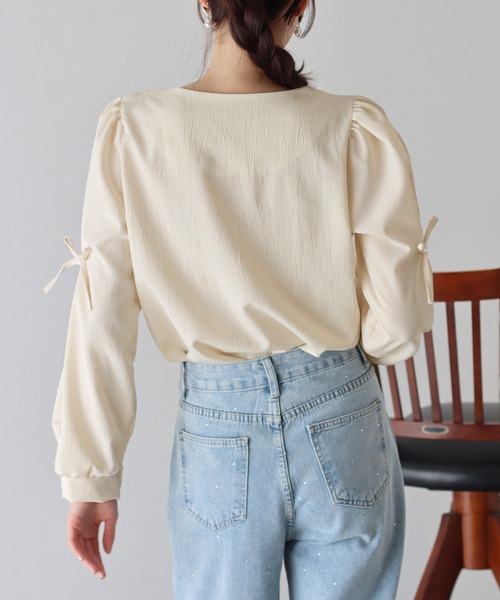 「BLUEEAST」 長袖ブラウス MEDIUM ベージュ レディース_画像6